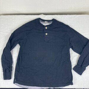 No Boundaries Vintage Fit Organic Cotton Henley Shirt Men’s XL Navy